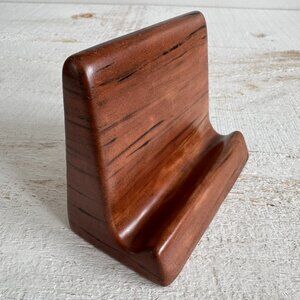 Vintage Ceramic Faux Wood Display Stand - Small Pottery Art Display